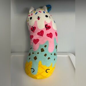 Cat vs Pickle Ice Cream Plush Pillow - Pink, Mint, Yellow
